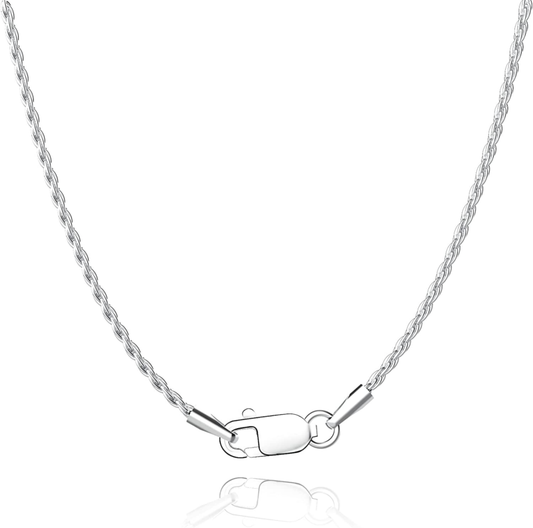Diamond Cut 925 Sterling Silver Chain Rope Chain Italian Necklace, 22"
