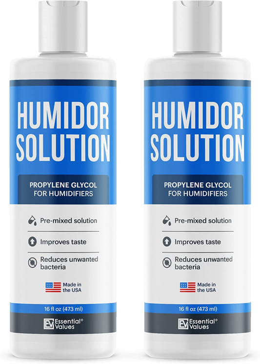 Humidor Solution, Propylene Glycol for Cigar Humidifiers, 2 Pack 16Oz 