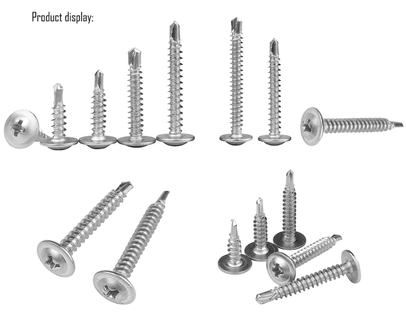 200Pcs #10 X 1/2" ~ #10 X 1-1/2" Wafer Head Self Drilling Screws Sheet Metal Tek