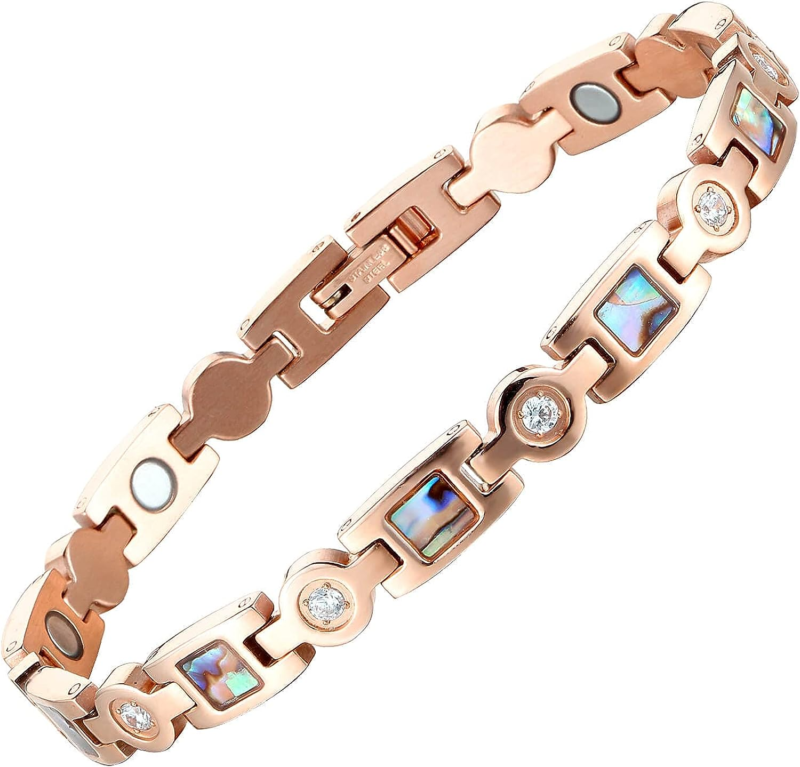 Magnetic Bracelet for Women,Titanium Steel, Adjustable Links  