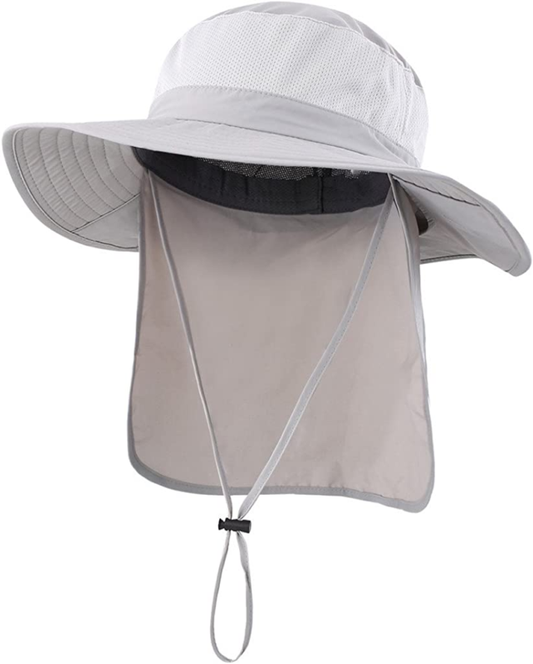 Outdoor  Mesh Sun Hat Wide Brim Fishing Hat with Neck Flap