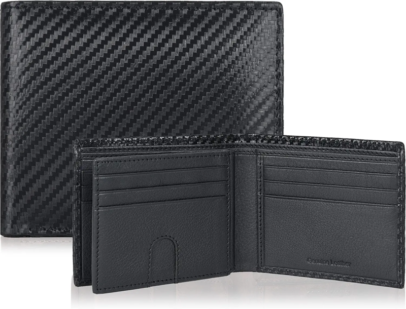 Real Leather Wallet for Men,  Slim RFID Blocking Card Front Pocket Bifold 