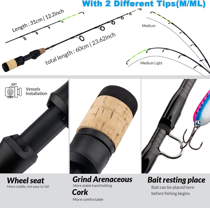 Ice Fishing Rod Reel Combo Set 