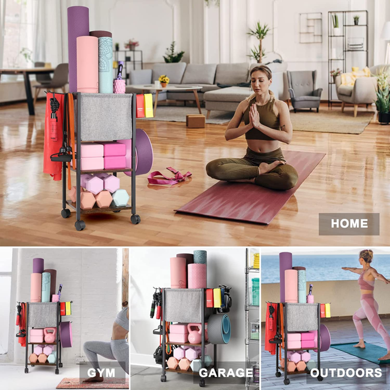 Yoga Mat Storage Rack Home Gym Storage Organizer