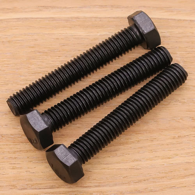 M10-1.5 X 25Mm Hex Bolts, 12.9 Grade Alloy Steel, Black Oxide Finish, 10 PCS