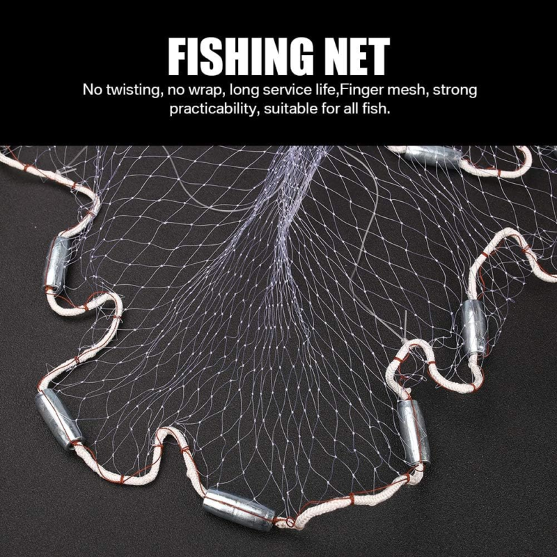 Handmade American Saltwater Fishing Cast Net with Heavy Duty Zinc Sinker