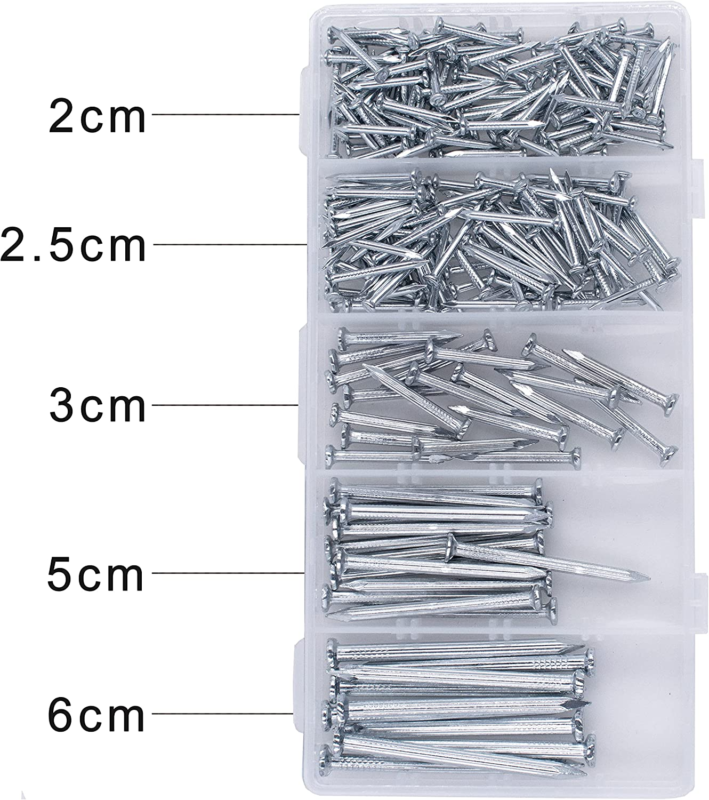 Brick Steel Nails Assortment Kit (220 Pcs