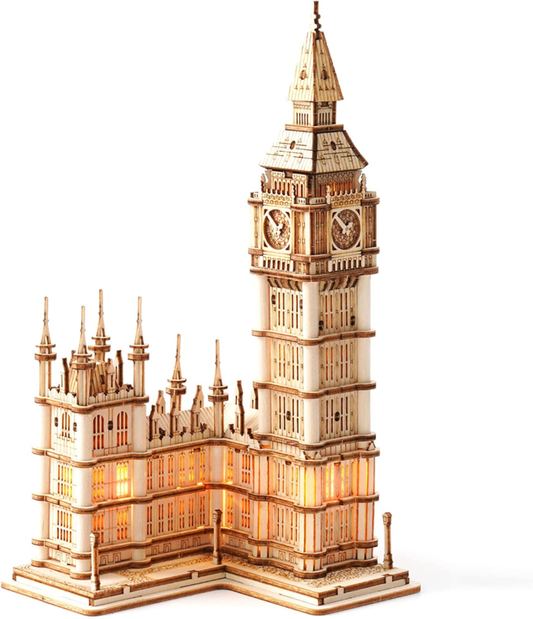 3D Puzzle for Adults, Wooden Big Ben Model Kit with LED 