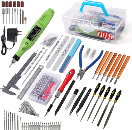 08 Pcs for Model,Hobby-Tool Set, includes Electric Polishing Machine & Tool Box 