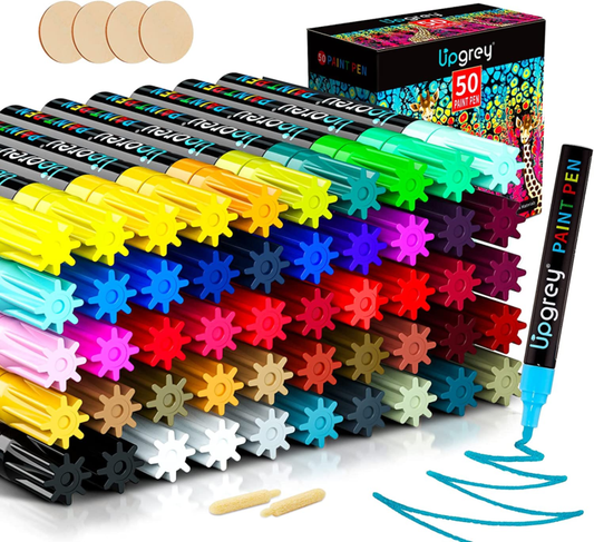 Paint Pens Paint Markers, 50 Pack Oil-Based Painting Marker on Almost Anything,