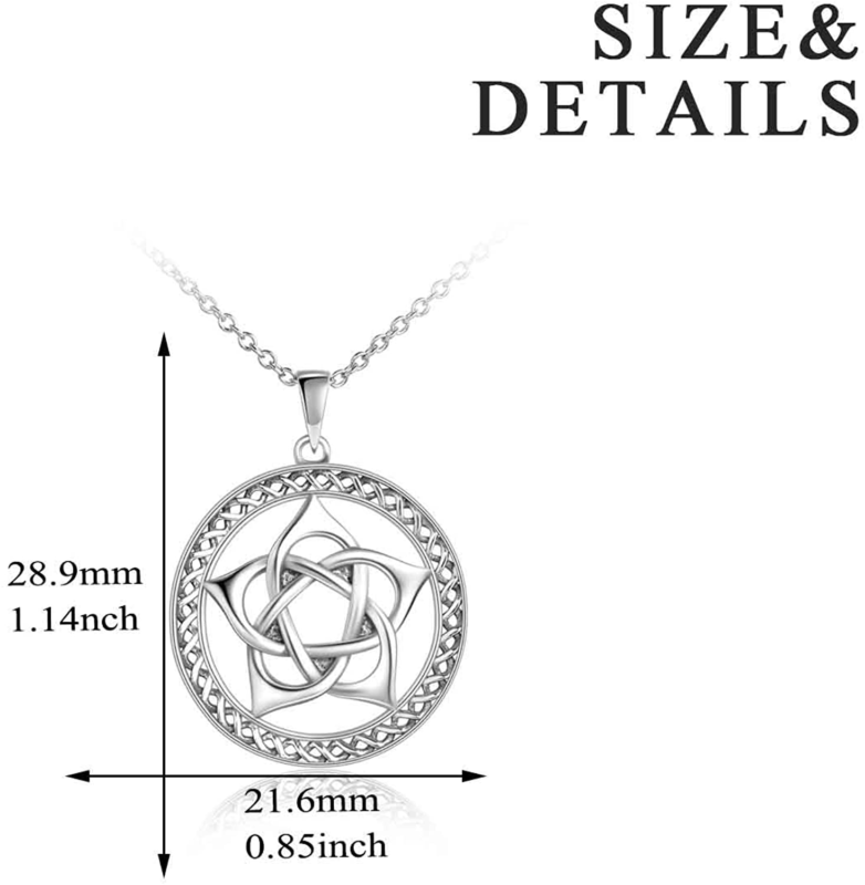 YFN Pentagram Pentacle Necklace Sterling Silver Pentagram Pentacle Pendant Neckl