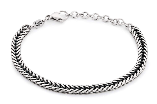  Men's Handmade Cuff Chain Bracelet, Stainless Steel 