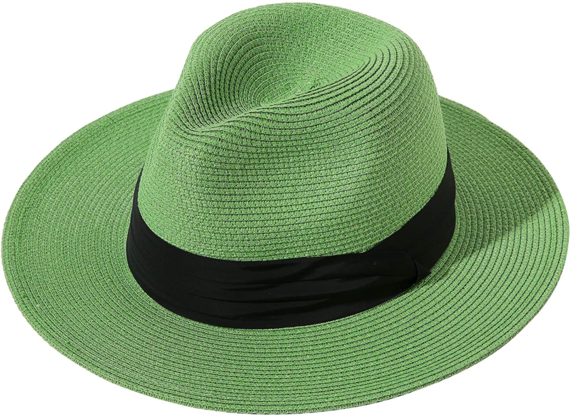 Women Wide Brim Straw Panama Roll up Hat 