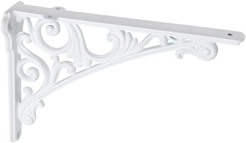 2 Pack Shelf Brackets Cast Iron, Large 7.8X 5.5 Inch (White)