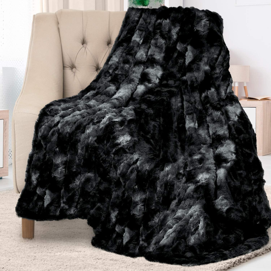 Faux Fur Throw Blanket - Soft, Fluffy, Fuzzy, Plush, Thick,  50X65