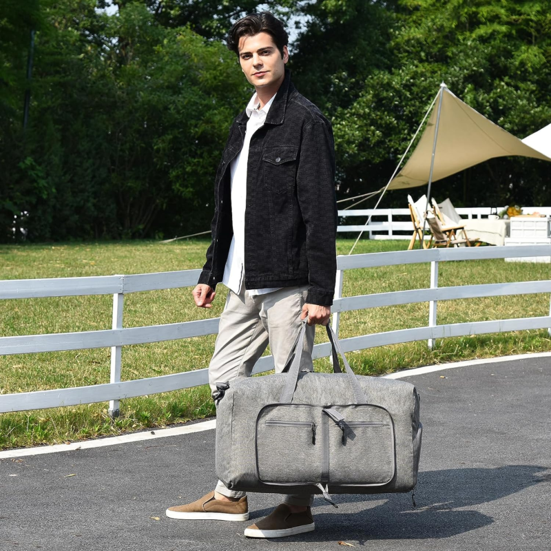 Travel Duffle Bag for Men - with Shoes Compartment - Waterproof & Tear Resistant