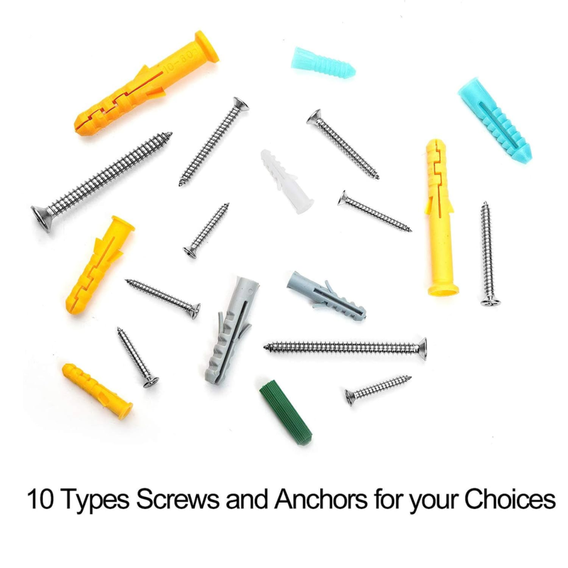 482PCS Drywall Anchors with Wall Screws Assortment Kit, Plastic Anchors and Self