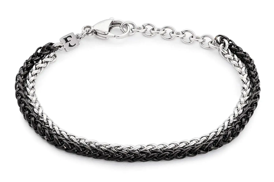 Cuff Chain Bracelet for Men Made of Stainless Steel - Fits 7"-8" Wrist Sizes