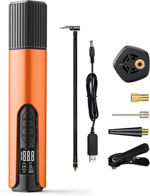 Electric Bike Pump - 150 Psi Tire Inflator Portable Air Compressor Inflater, Air