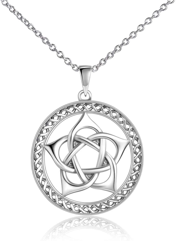 YFN Pentagram Pentacle Necklace Sterling Silver Pentagram Pentacle Pendant Neckl