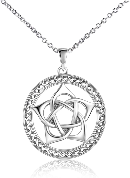 YFN Pentagram Pentacle Necklace Sterling Silver Pentagram Pentacle Pendant Neckl
