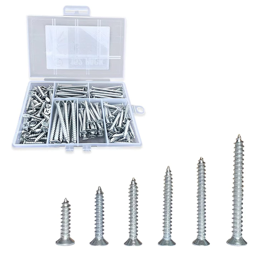 Duoduolaili- Wood Screws Assortment Set, 152 Pcs, Self Tapping Screws, Phillips 