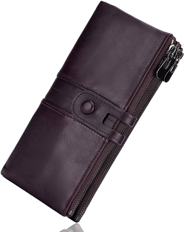 ROULENS Wallet for Women Genuine Leather Card Holder Phone Checkbook Organizer Z