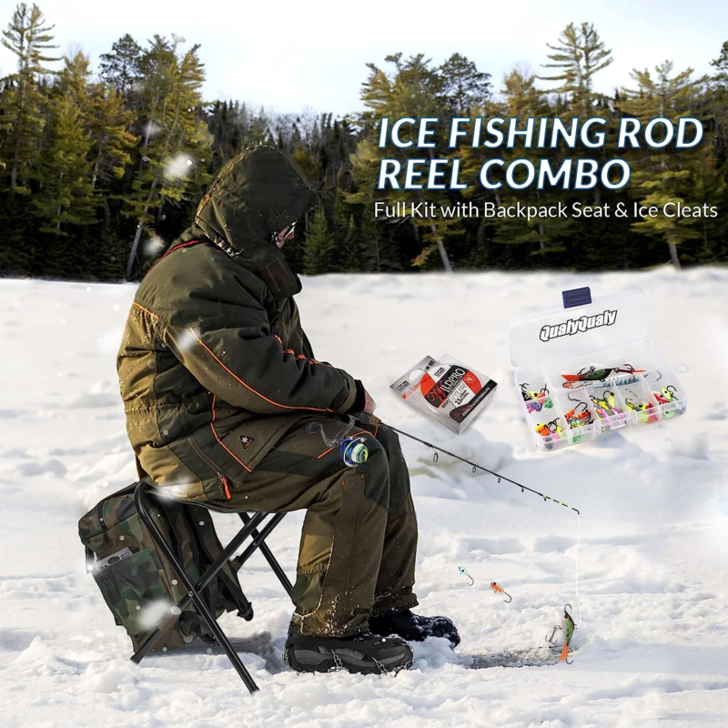 Ice Fishing Rod Reel Combo Set 