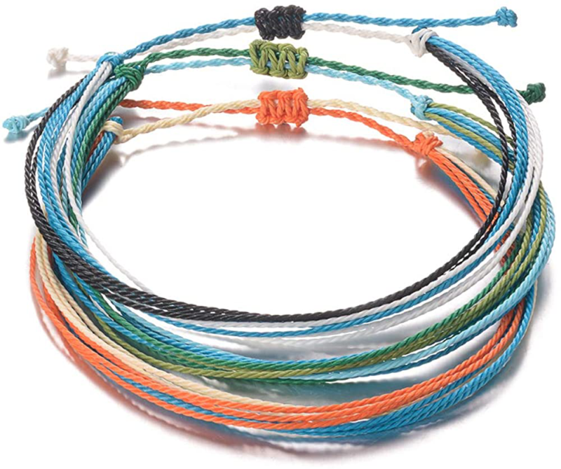 Waterproof Adjustable Boho Ankle Bracelet Set Braided String Hawaii 