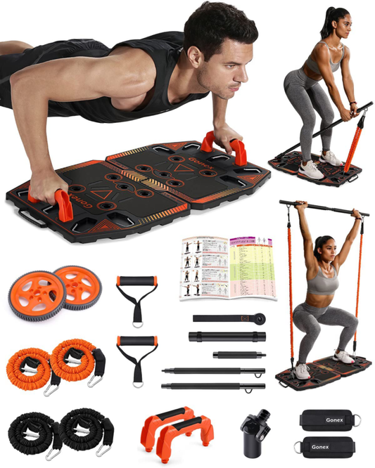 Gonex Portable Home Gym Workout Equipment with 14 Exercise Accessories 