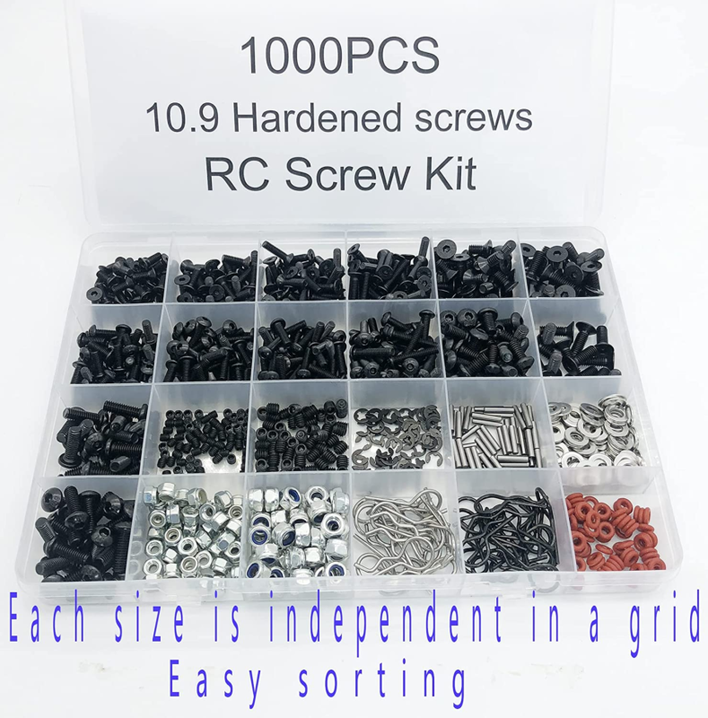 1000 Pcs Universal RC Screw Kit Screws Assortment 