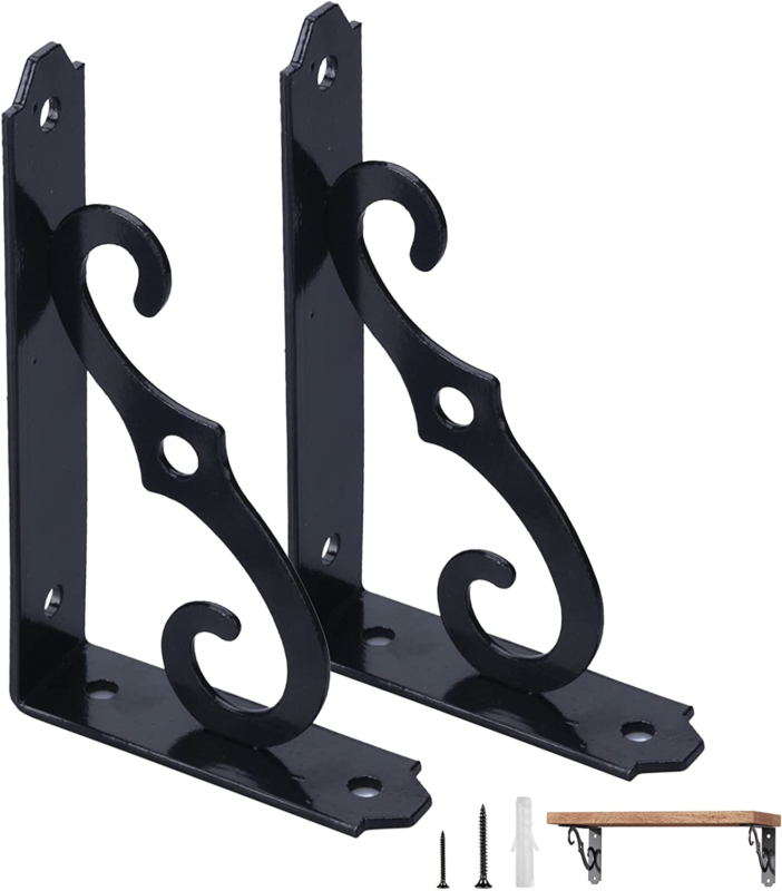 Decorative Shelf Brackets, 5 Inch for Open Shelving, Pack of 2 