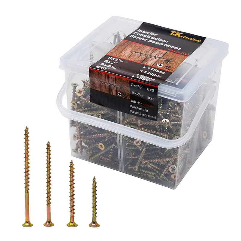 Excellent Wood Interior Construction Screw Drywall Screws Assortment Kit,465Pcs