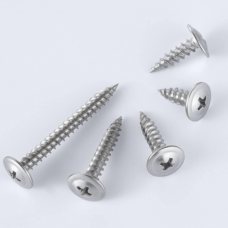 (200 Pcs)#8×1-1/4" Phillips Truss Head Wood Screws Stainless Steel 410 Quick Met