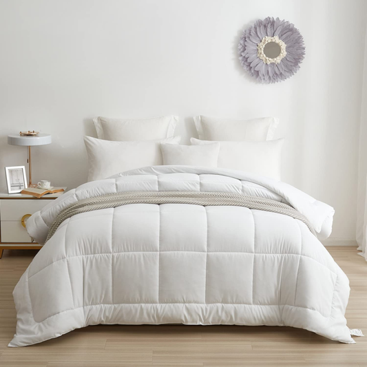 Down Alternative Comforter with Corner Tabs - Quilted Light Weight Twin Size 