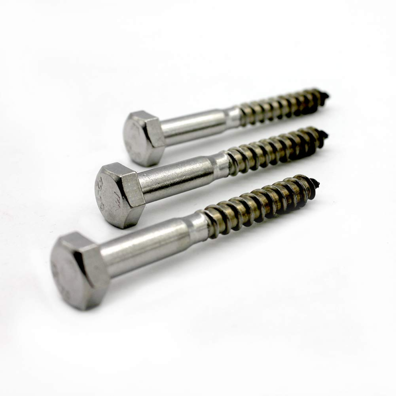 3/8" X 3" Stainless Hex Lag Bolt Screws for Wood, (10 Pack) 