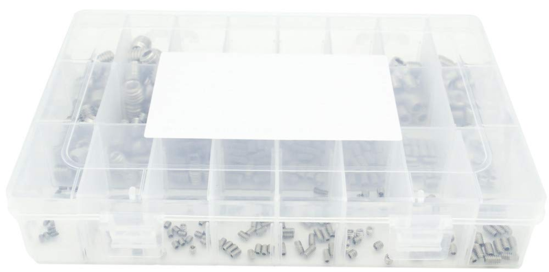 480Pcs #2-56 to 3/8-16 SAE Internal Hex Drive Cup-Point Screws Assortment Kit, 2