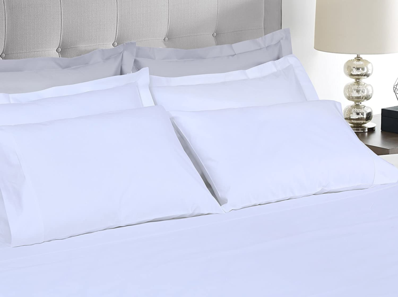 4 Pc White Luxury Supima 100% Cotton Sheets, Luxury 1200 Thread Count Queen Size