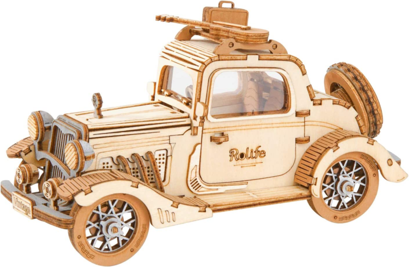 3D Wooden Puzzle Retro Car Model - (Vintage Car)