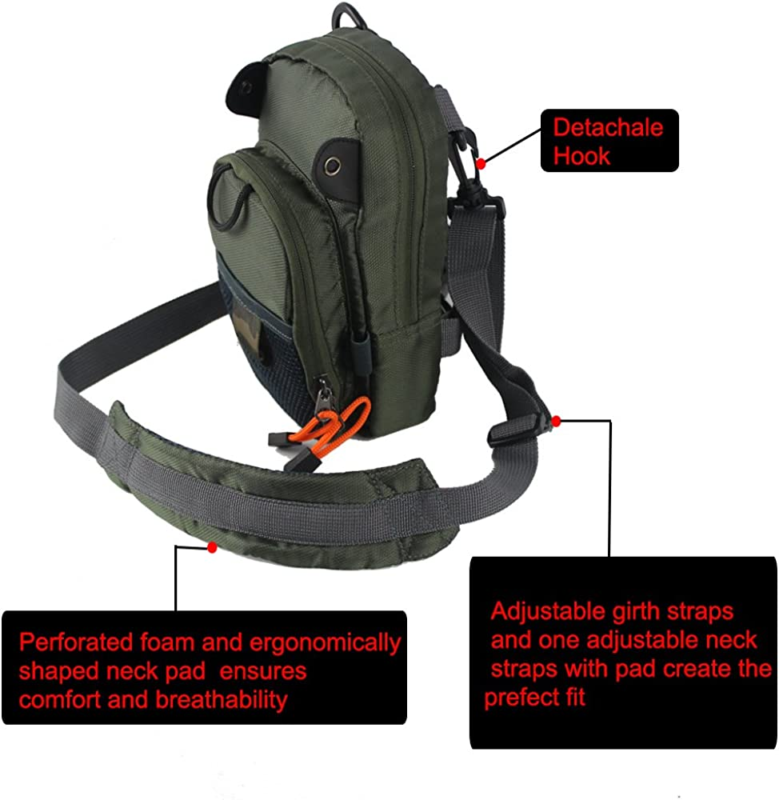 Small Fly Fishing Chest Pack Lightweight Tackle Storage Pouch Waist Bag