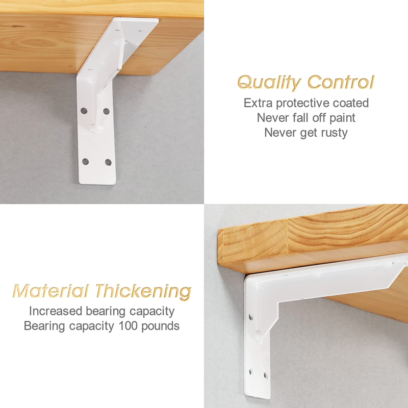 Countertop Support Brackets Heavy Duty, 12" X 6" Max Load 330 Lb 5 Mm Thick