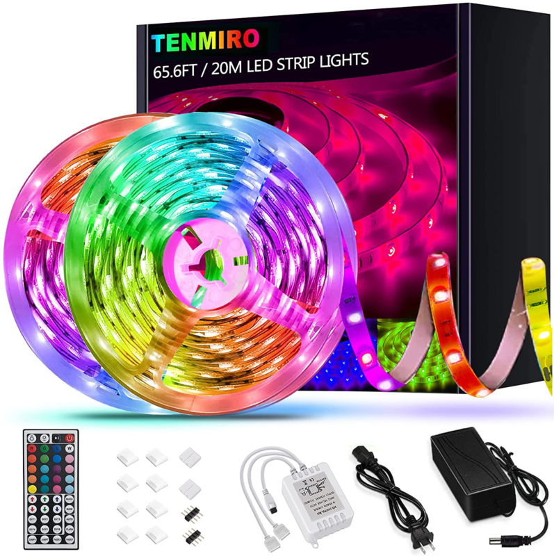 Tenmiro 65.6Ft Led Strip Lights, Ultra Long RGB 5050 Color Changing 