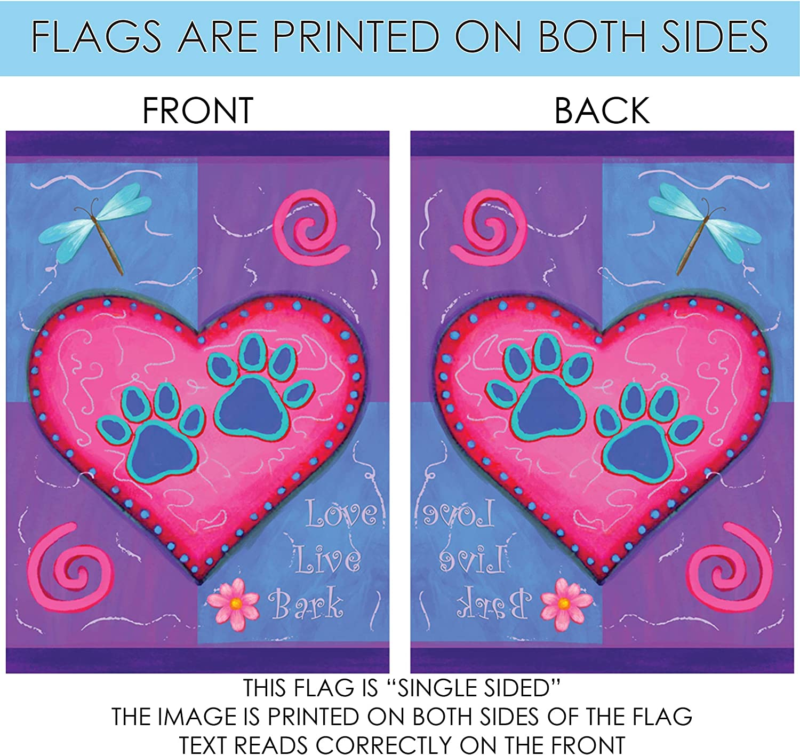 Love Live Bark 12.5 X 18 Inch Decorative Heart Garden Flag