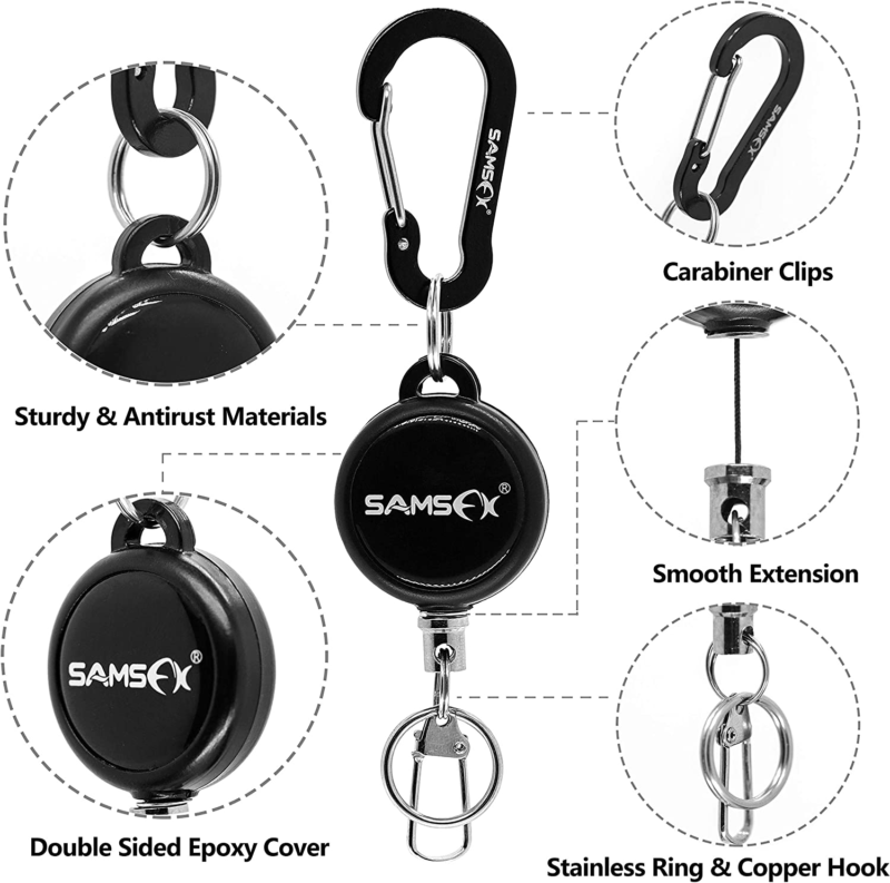 Fly Fishing Zinger Retractor for Anglers Vest Pack Tool Gear Assortment Combo 3P