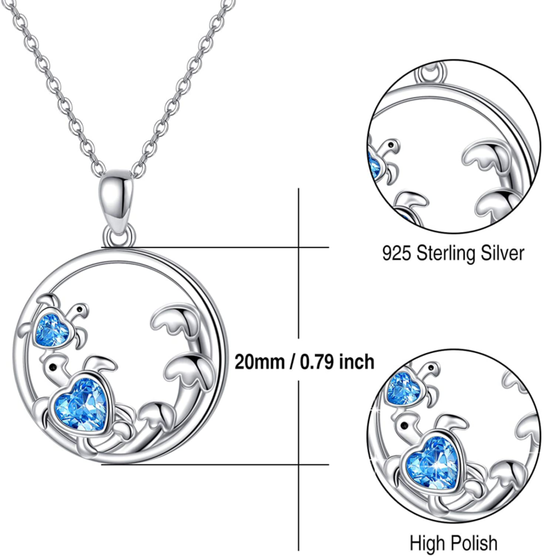 Cute Animal Necklace S925 Sterling Silver Animal Jewelry Forever Love Heart Pend