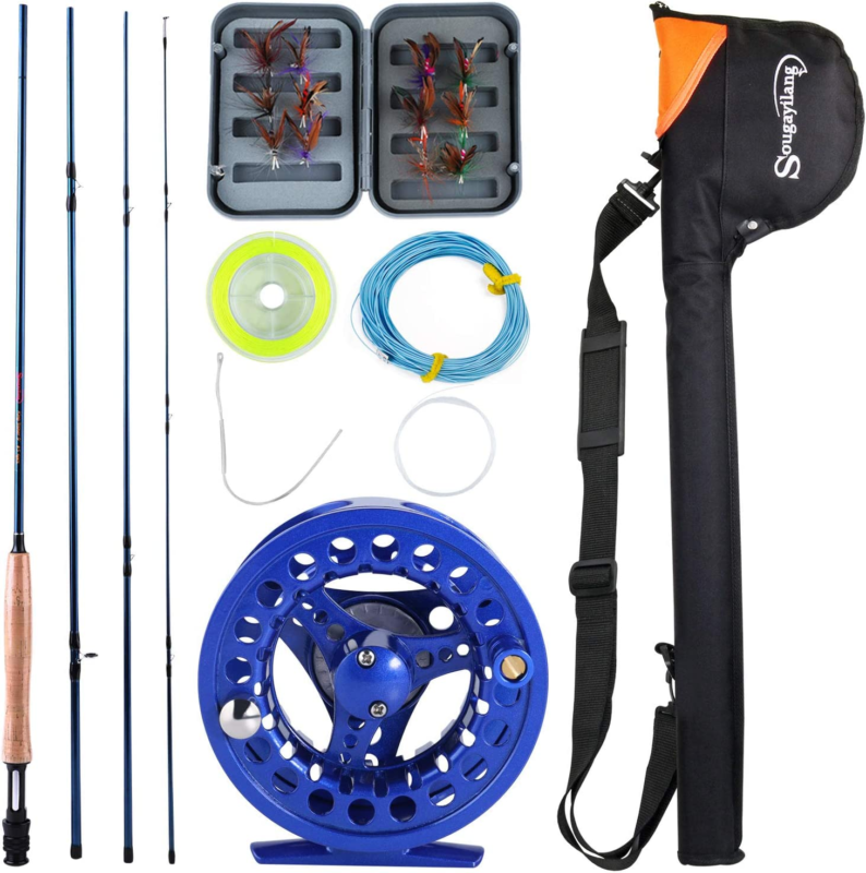 Saltwater Freshwater Fly Fishing Rod with Reel Combo Kit