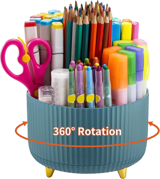 Desk Organizer, 360-Degree Rotating Pen Holder for Desk 
