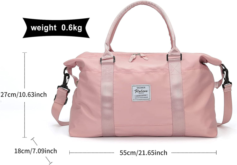 Duffel Bag, Sports Tote Gym Bag, Shoulder Weekender Overnight Bag for Women