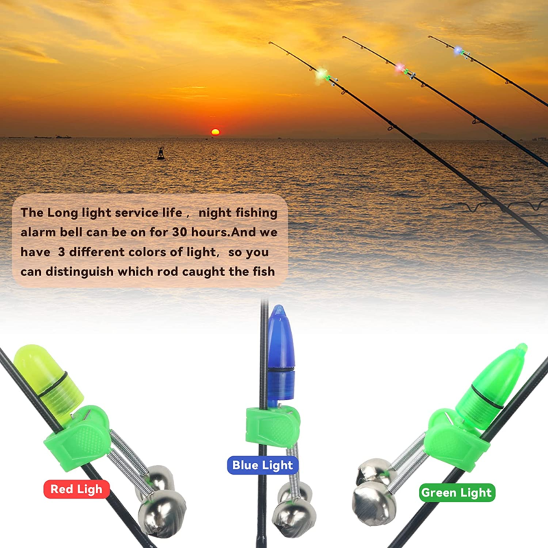 Night Fishing Rod Bait Alarm Bell 30Pcs/40Pcs with Dual Ring Bells Fishing Indic