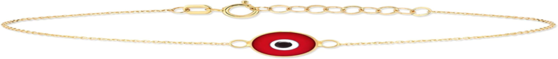 14K Solid Gold Evil Eye Bracelet for Women, Evil Eye Adjustable 6" to 7"